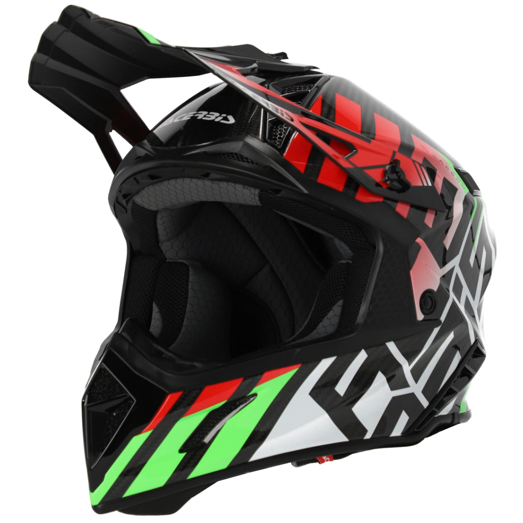 Acerbis Steel Carbon MX Helmet Glossy Green/Red