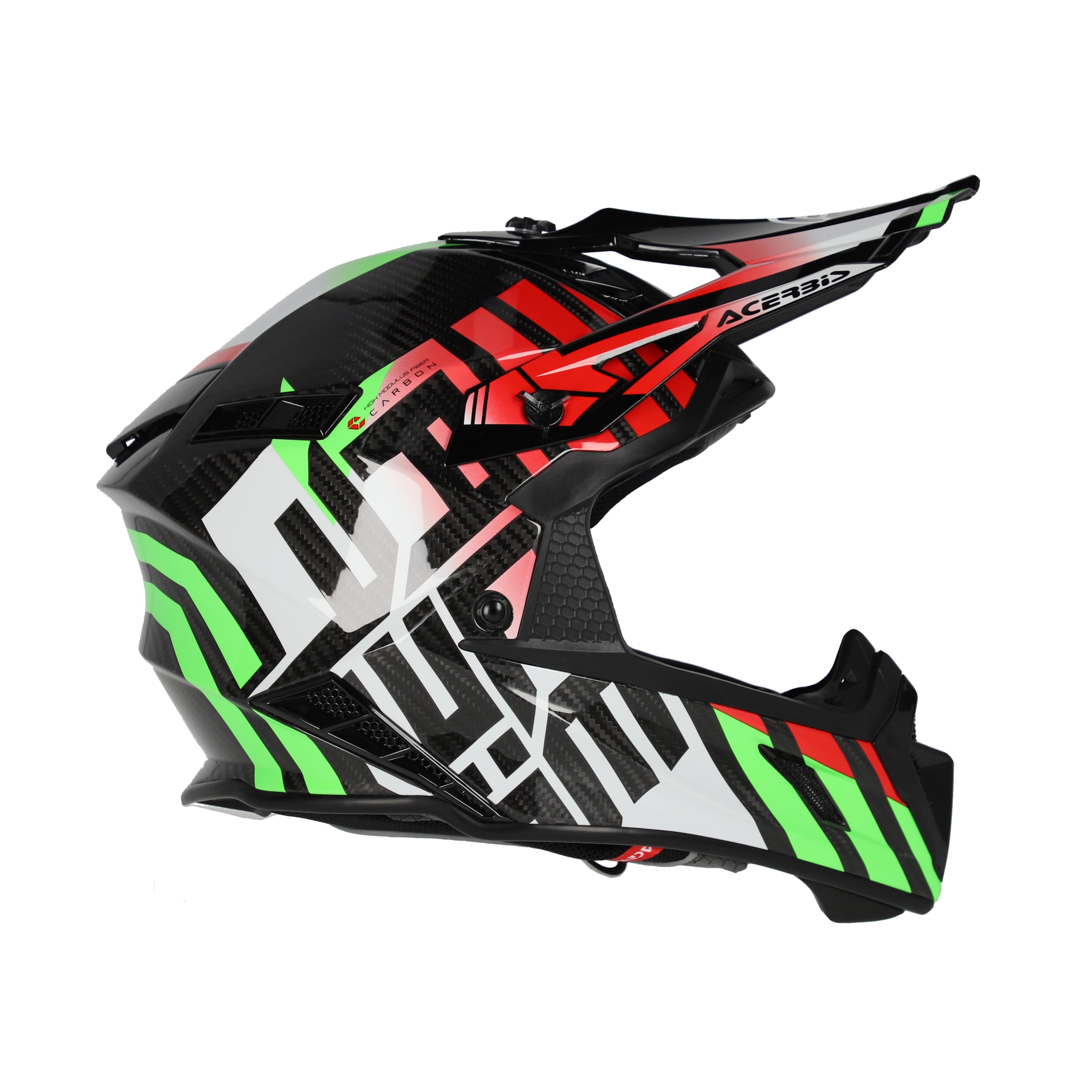 Acerbis Steel Carbon MX Helmet Glossy Green/Red