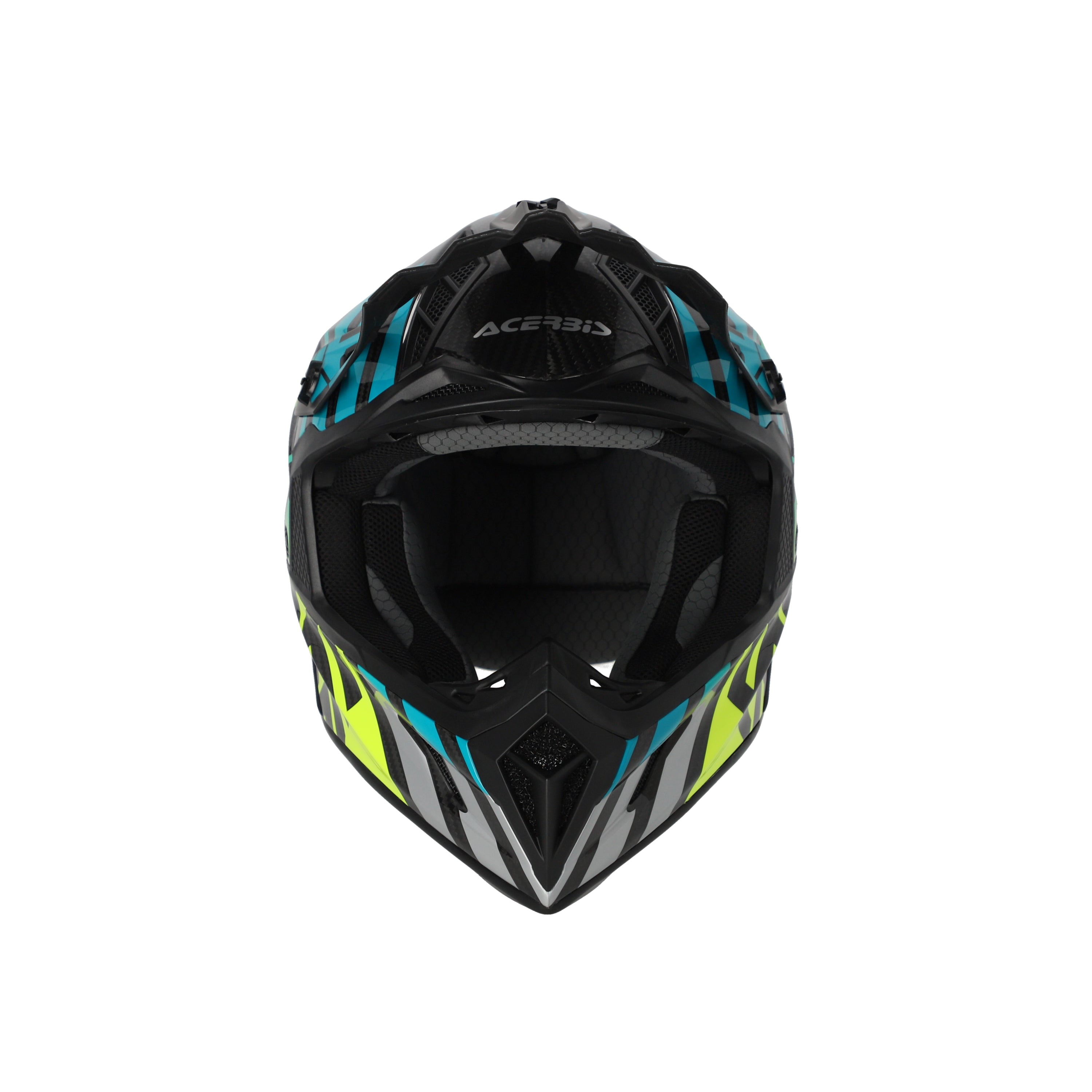 Acerbis Steel Carbon MX Helmet Glossy Turquoise/Fluo Yellow