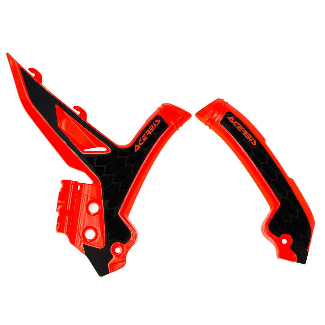 Acerbis X-Grip Frame Guards KTM SX/SXF 125-450 23-24, EXC/EXC-F 2024 Orange/Black