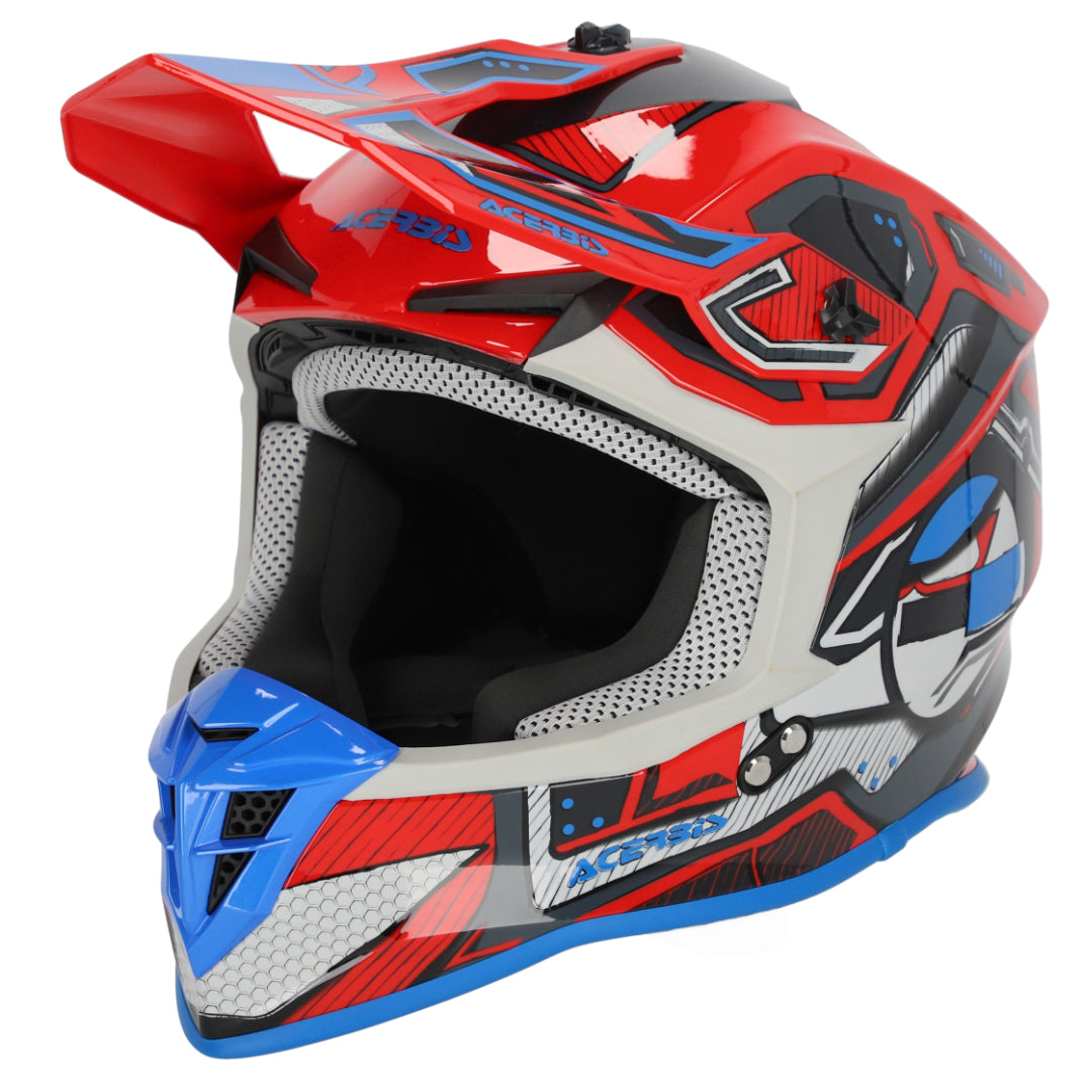 Acerbis Linear Graphic MX Helmet Glossy Red/Blue