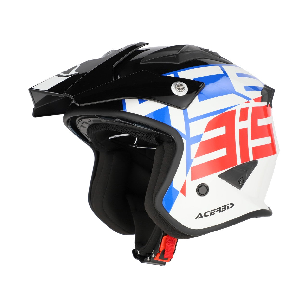 Acerbis Jet Aria Graphic Trials Helmet White/Blue/Red