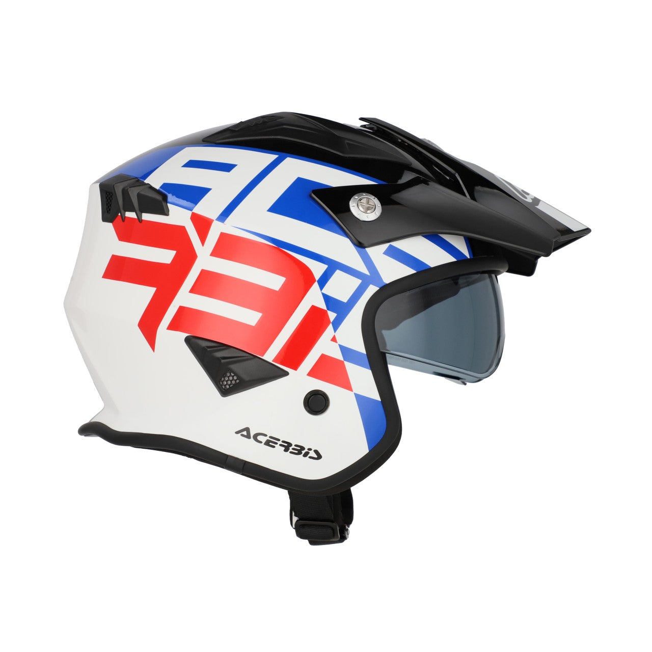 Acerbis Jet Aria Graphic Trials Helmet White/Blue/Red