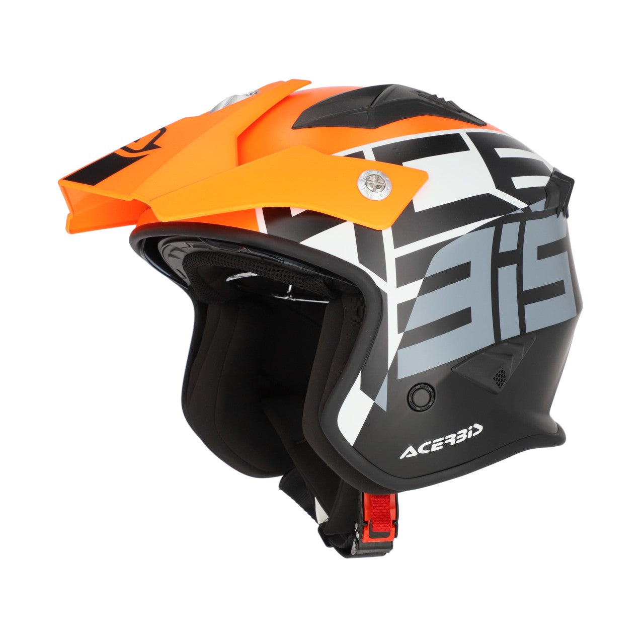 Acerbis Jet Aria Graphic Trials Helmet Orange Fluo/Black