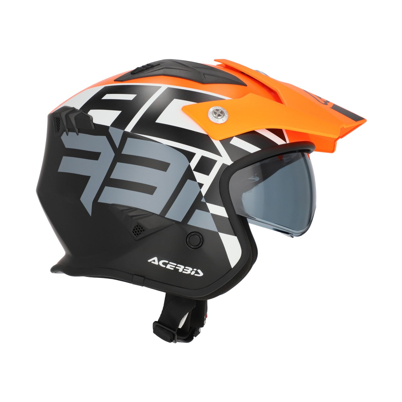 Acerbis Jet Aria Graphic Trials Helmet Orange Fluo/Black