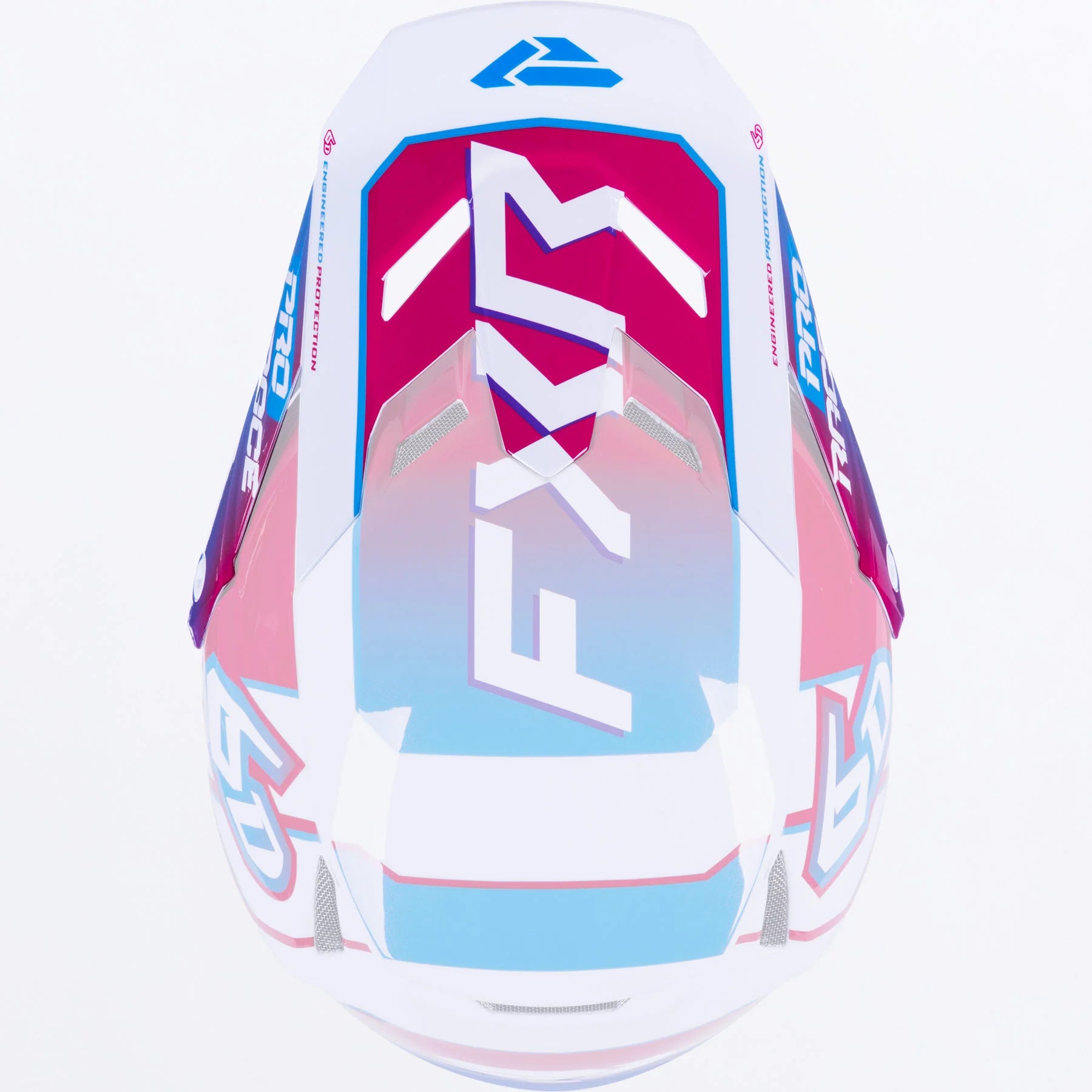 FXR 6D ATR-3Y Youth Replacement Visor Peak Blue/Razz/White