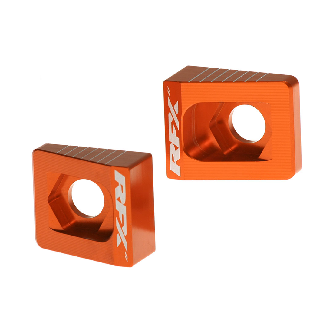 RFX Pro Rear Axle Adjuster Blocks KTM 65 02-15 Orange