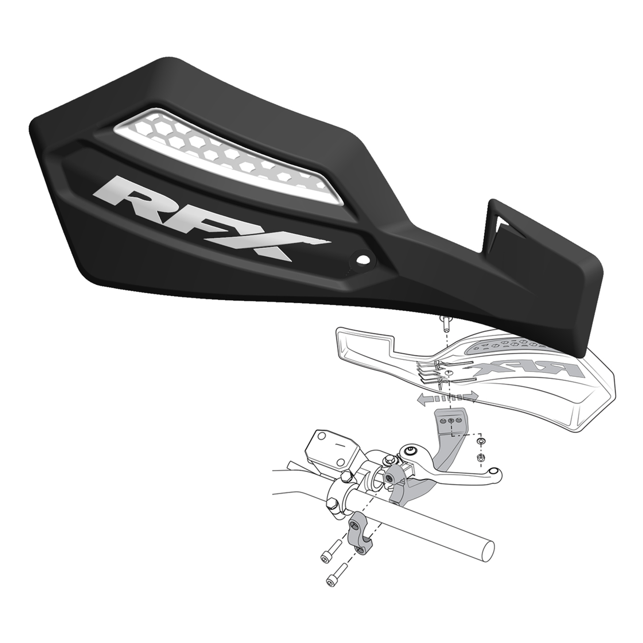 RFX 1 Series Handguard Inc Fitting Kit Black/white