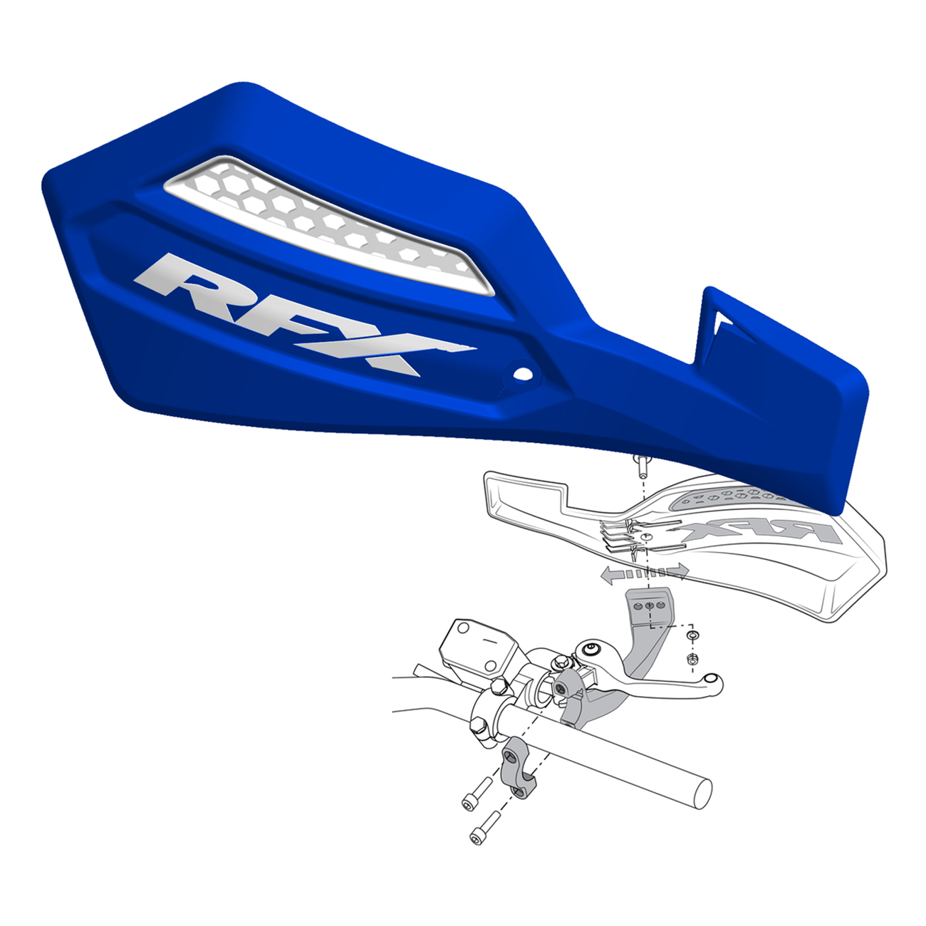 RFX 1 Series Handguard Inc Fitting Kit Blue/white