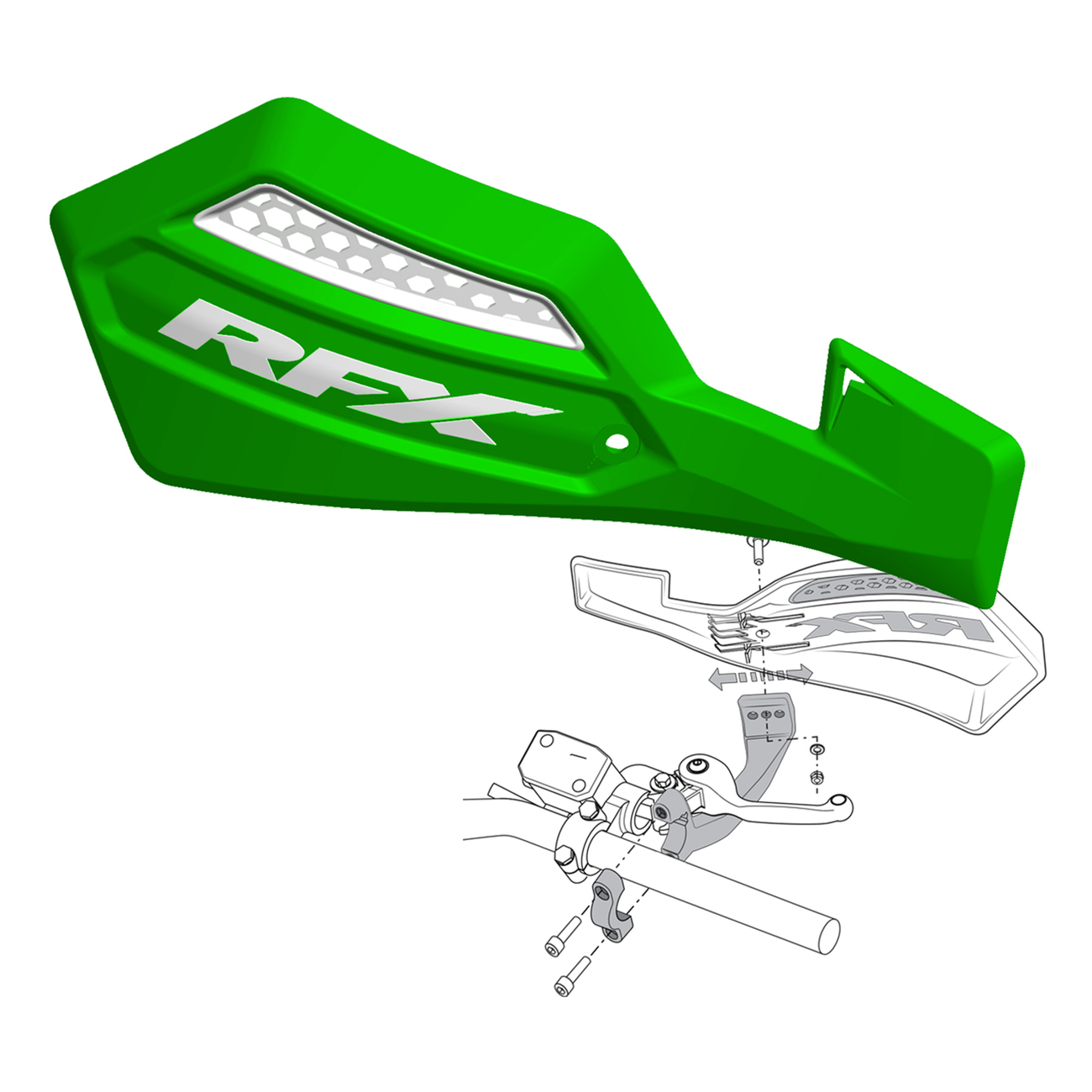 RFX 1 Series Handguard Inc Fitting Kit Green/white