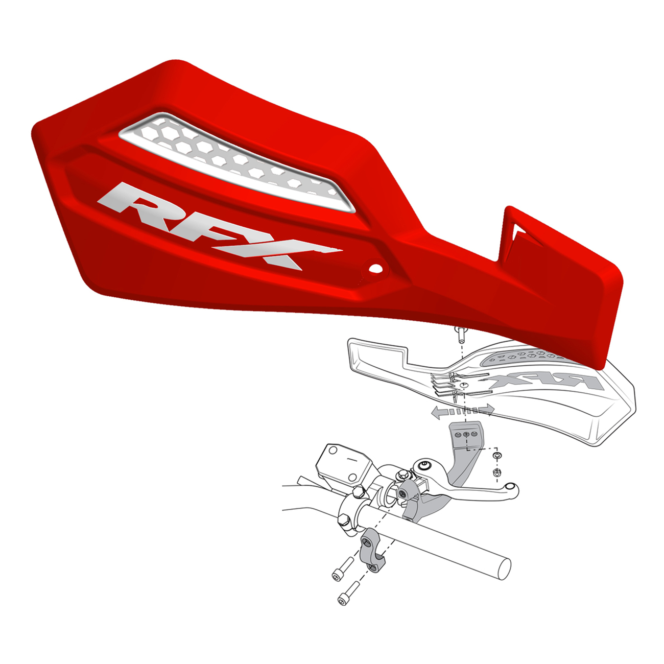 RFX 1 Series Handguard Inc Fitting Kit Red/white