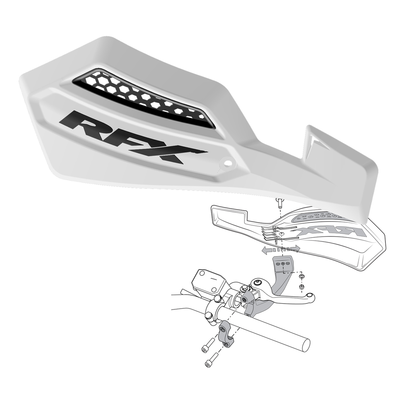 RFX 1 Series Handguard Inc Fitting Kit White/Black