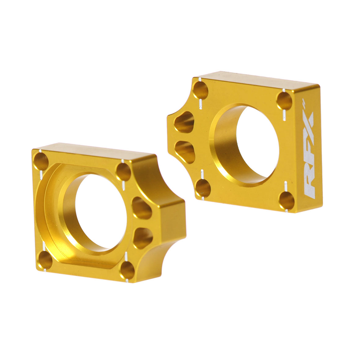 RFX Pro Rear Axle Adjuster Blocks Suzuki RMZ250/450 06-25 Yellow