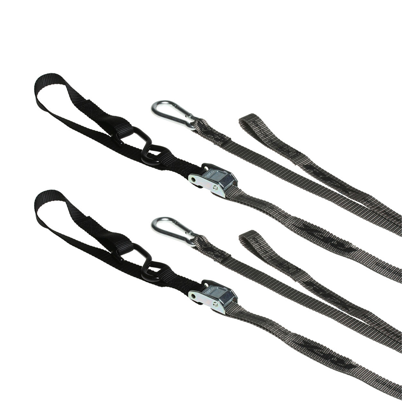 RFX Race Series 1.0 Tie Downs with extra loop and carabiner clip Grey/Black