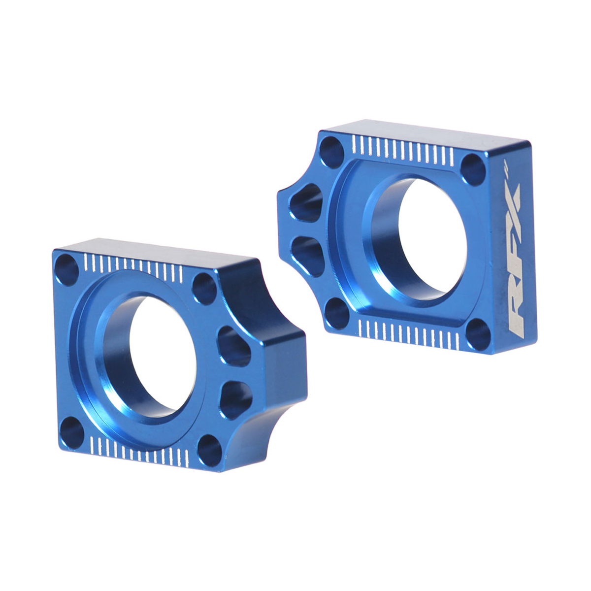 RFX Pro Rear Axle Adjuster Blocks Yamaha YZ125/250 09-25 YZF250/450 09-13 Fantic XX/XE 22-25 Blue