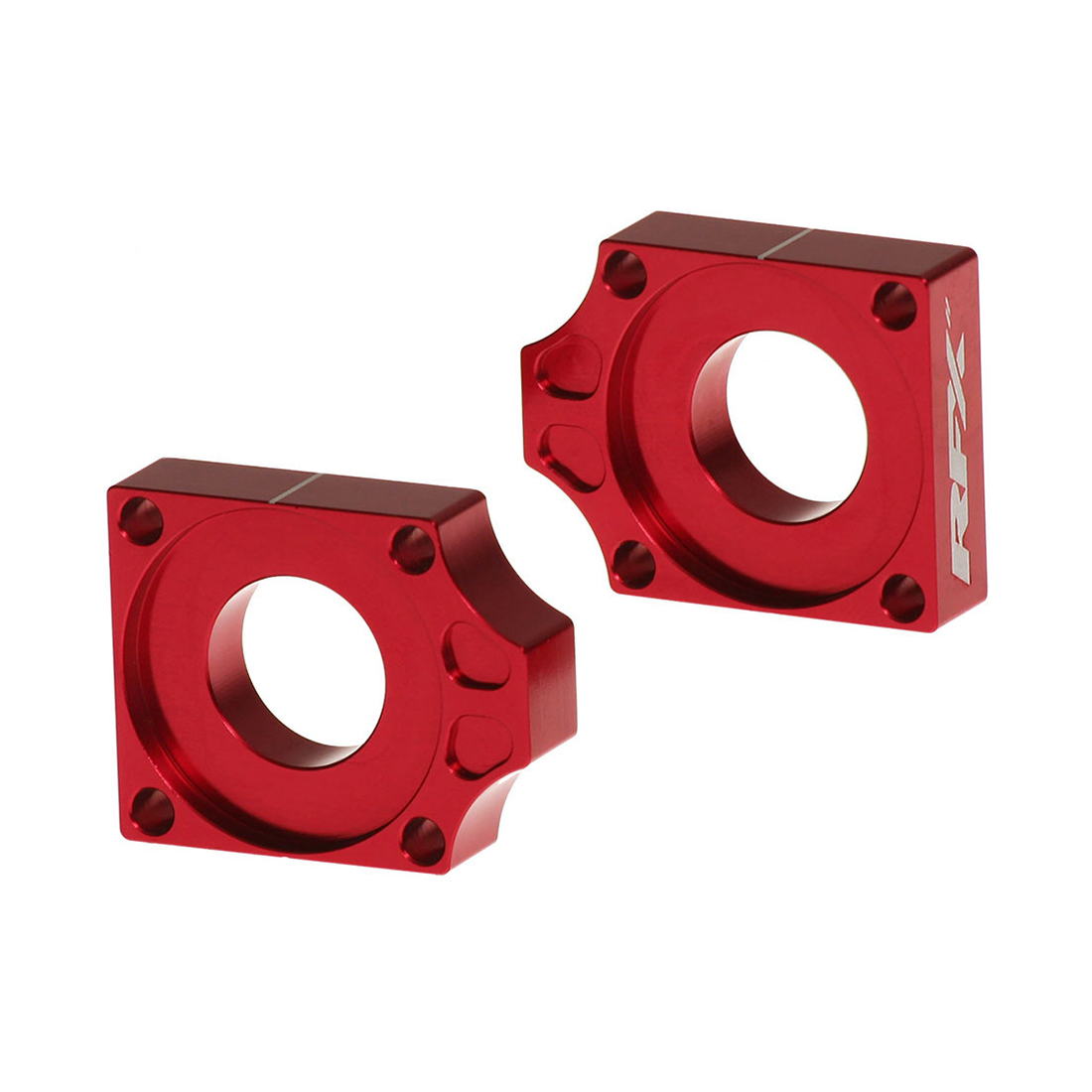 RFX Pro Rear Axle Adjuster Blocks Fantic XX/XE 22-25 Yamaha YZ125/250 09-25 YZF250/450 09-13 Red