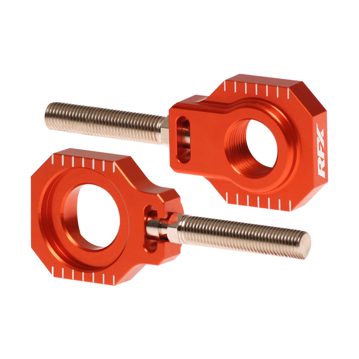 RFX Pro Rear Axle Adjuster Blocks KTM 50 20-25 Orange
