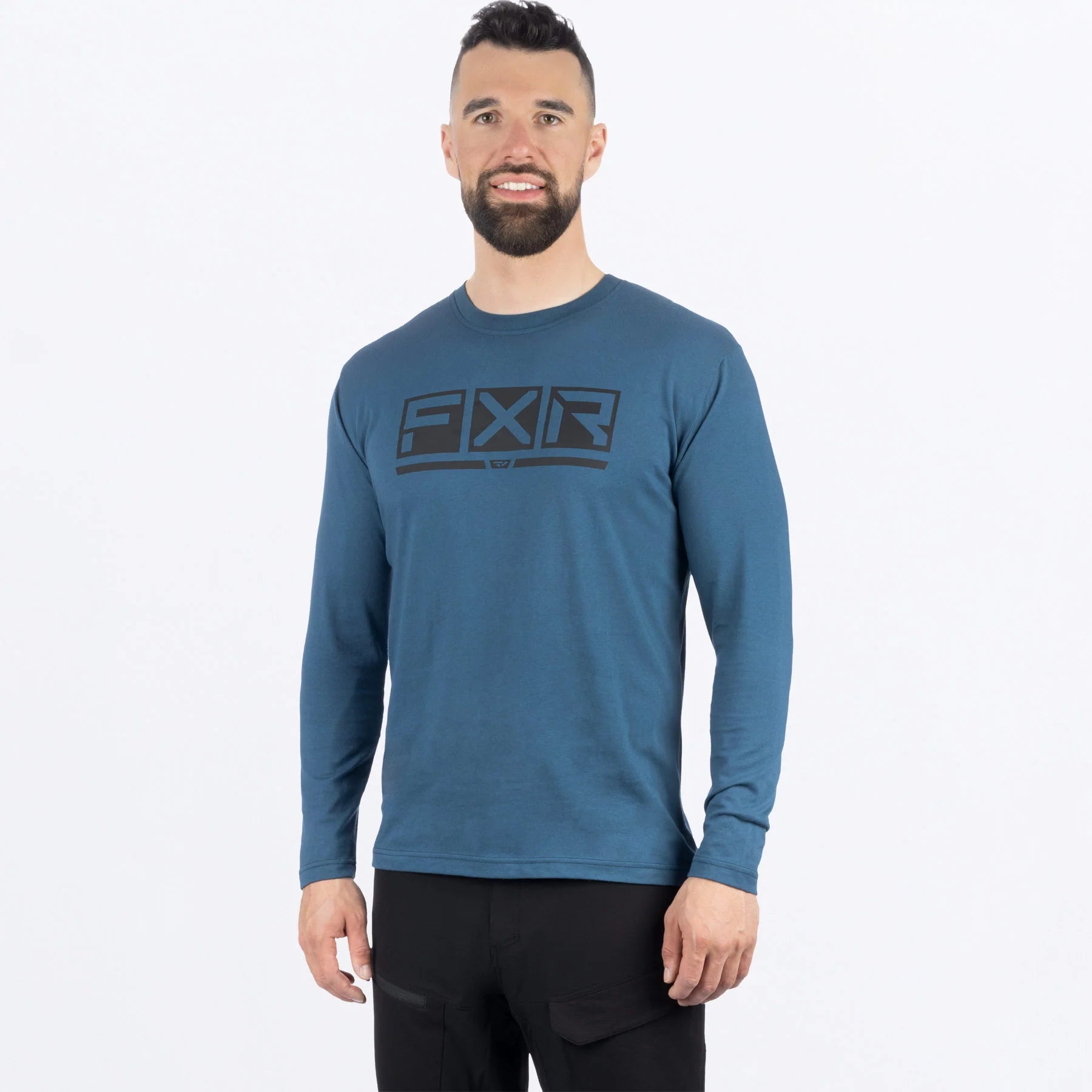 FXR M Podium Premium Longsleeve Tee Dark Steel/Black