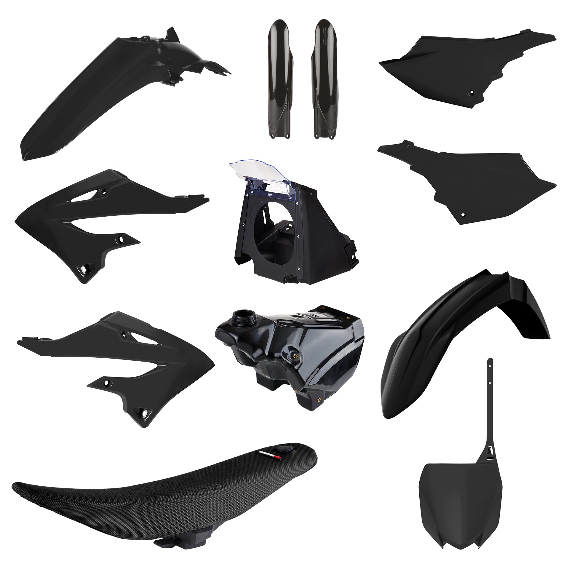 Polisport Complete Restyle Plastic Kit Inc Tank & Seat YAMAHA YZ125/250 02-21 Black