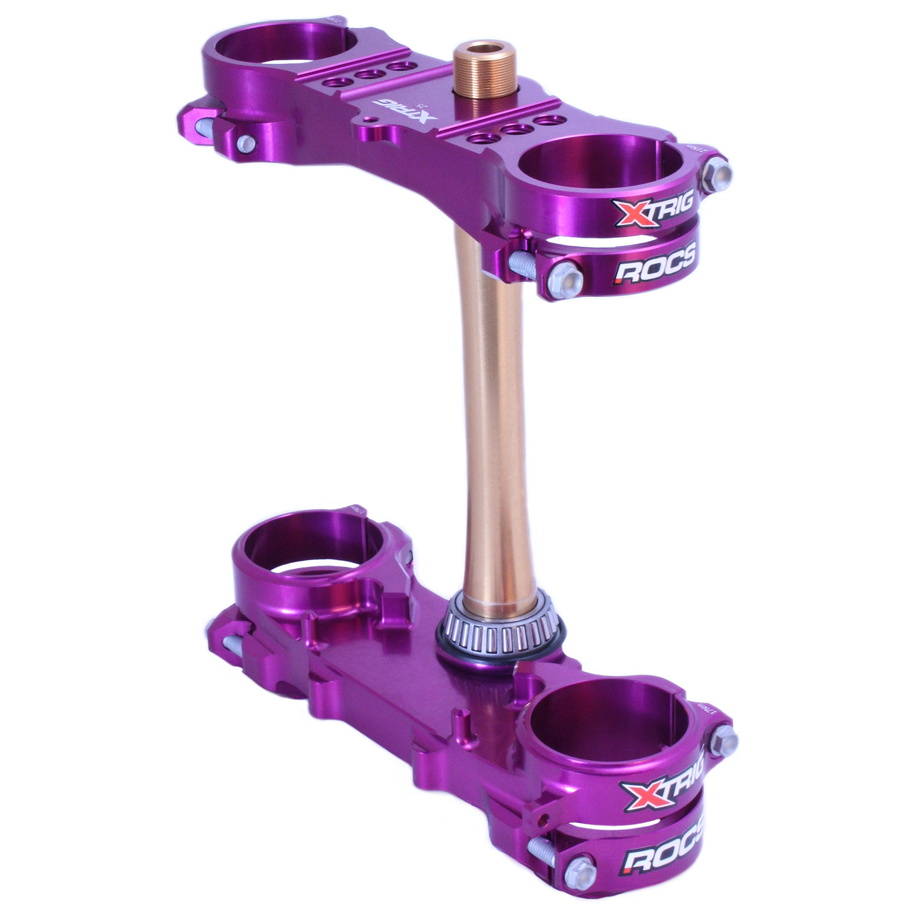 Xtrig Rocs Tech Triple Clamps Purple Yamaha YZ250 15-26 (OS 25mm)
