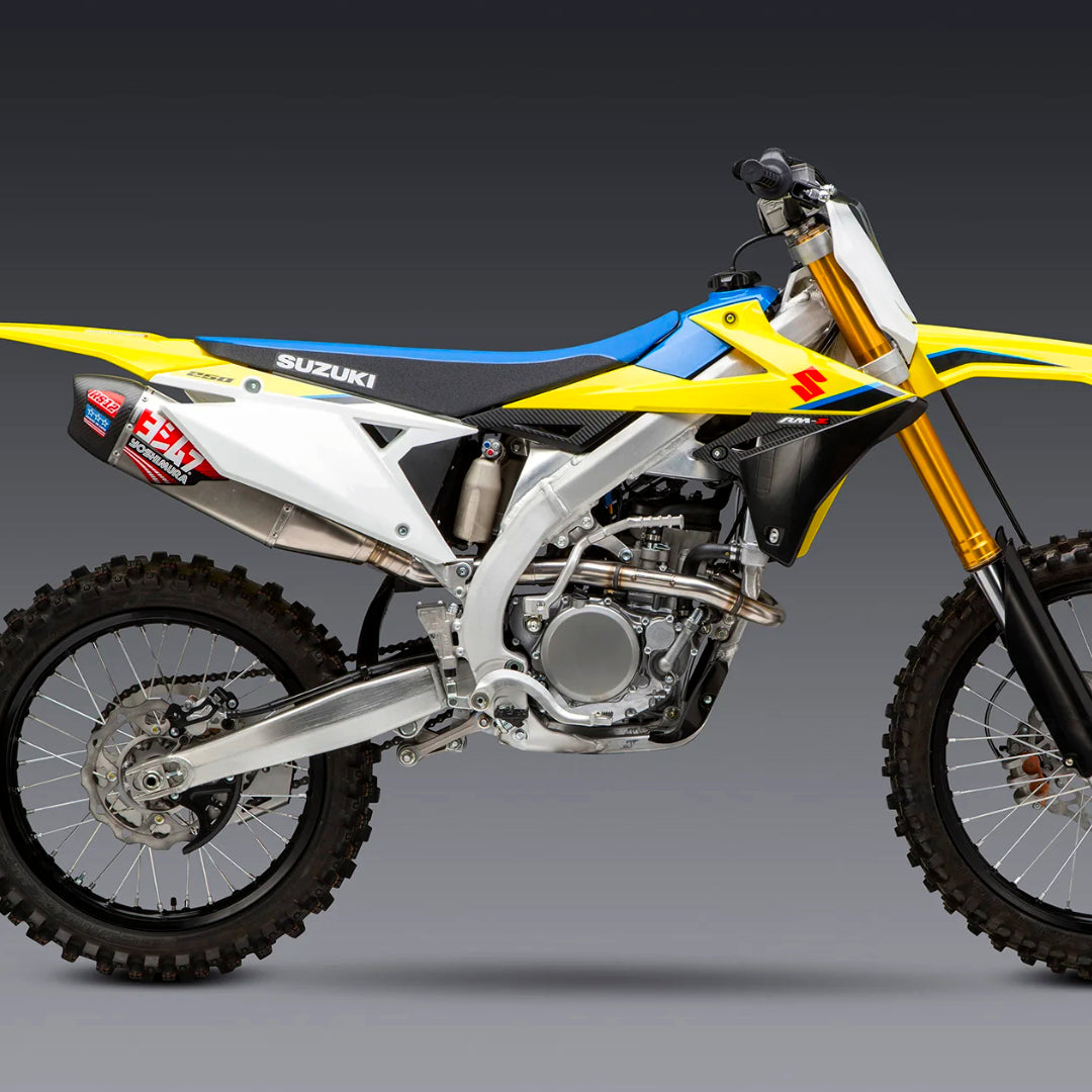 Yoshimura RS-12 Full Exhaust System Suzuki RM-Z250 2019-2023 (S.Steel/Alu/Carbon Cap) Suzuki RM-Z250 2019-2023