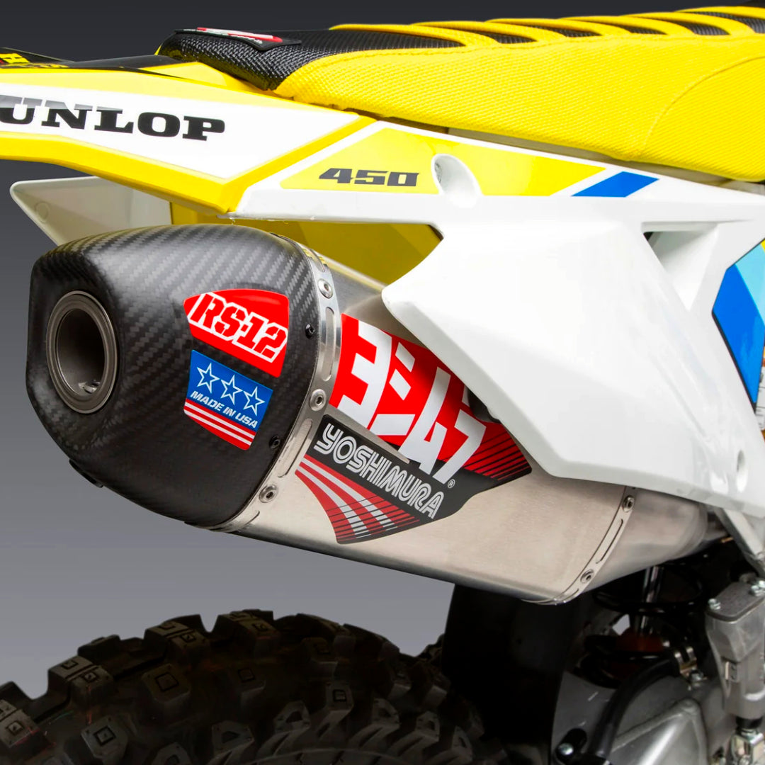 Yoshimura RS-12 Full Exhaust System Suzuki RM-Z450 2018-2024 (S.Steel/Alu/Carbon Cap)