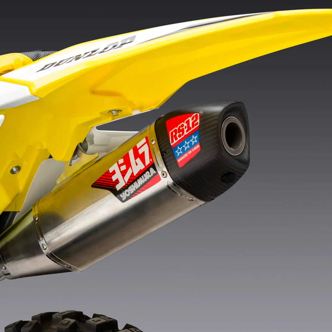 Yoshimura RS-12 Full Exhaust System Suzuki RM-Z450 2018-2024 (S.Steel/Alu/Carbon Cap)