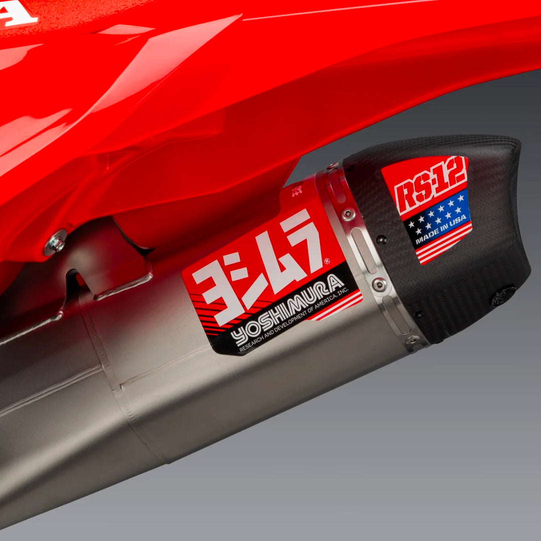 Yoshimura RS-12 Full Exhaust System Honda CRF450R 2021-2024 (S.Steel/S.Steel/Carbon Cap)