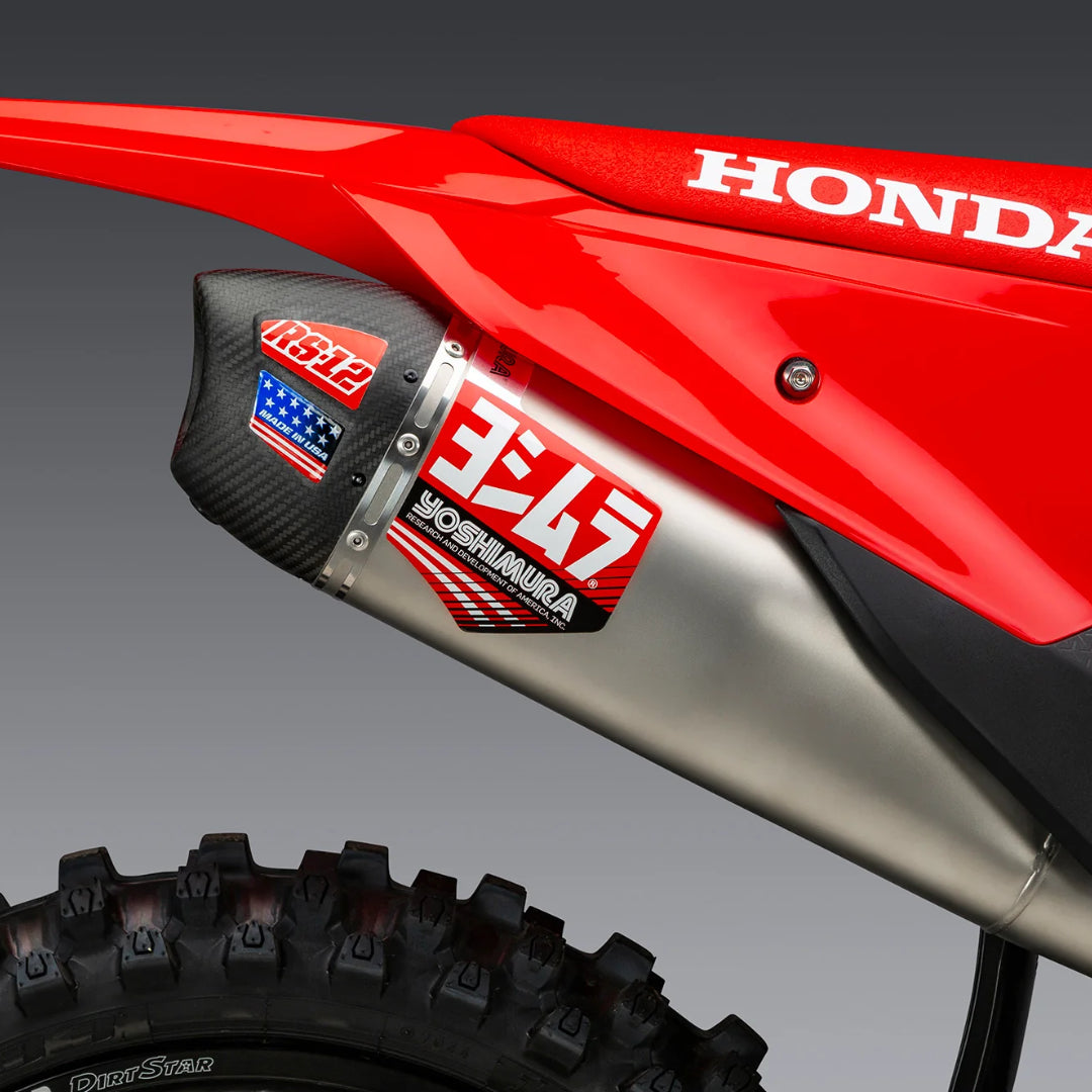 Yoshimura RS-12 Full Exhaust System Honda CRF450R / RX 2025-2026 (S.Steel/S.Steel/Carbon Cap) (Copy)