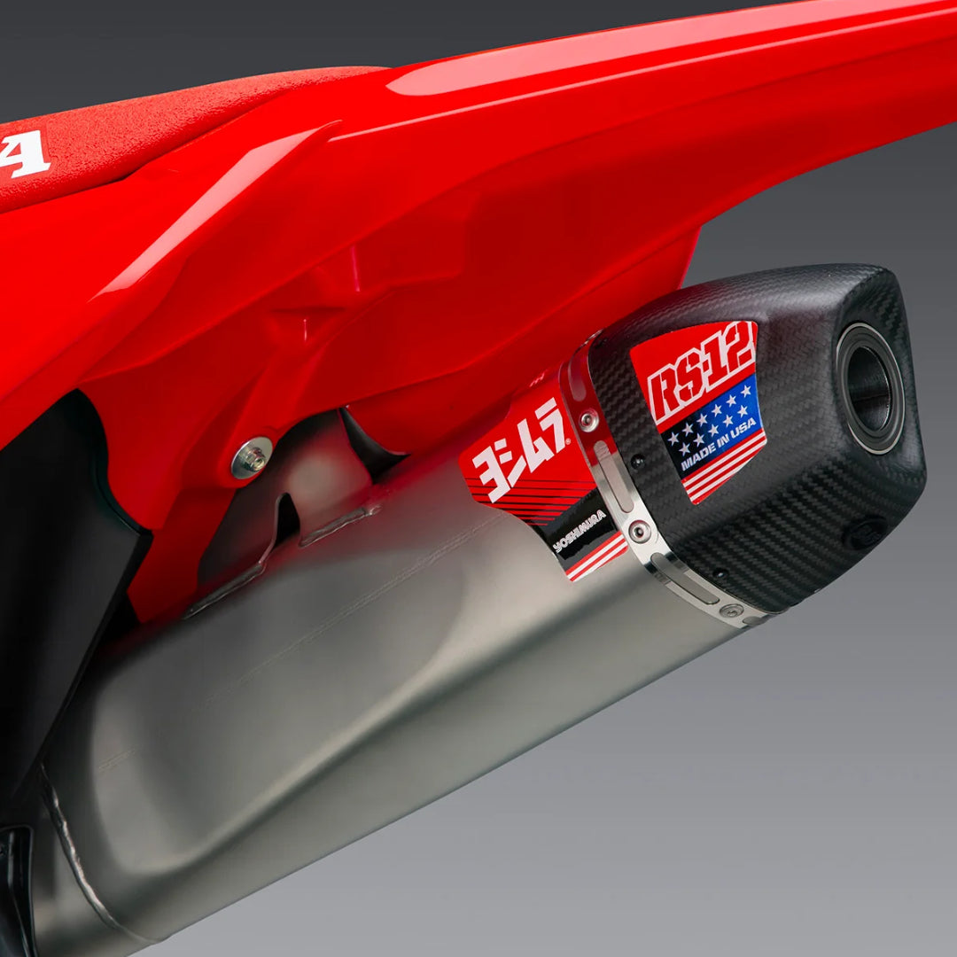 Yoshimura RS-12 Full Exhaust System Honda CRF450R / RX 2025-2026 (S.Steel/S.Steel/Carbon Cap) (Copy)