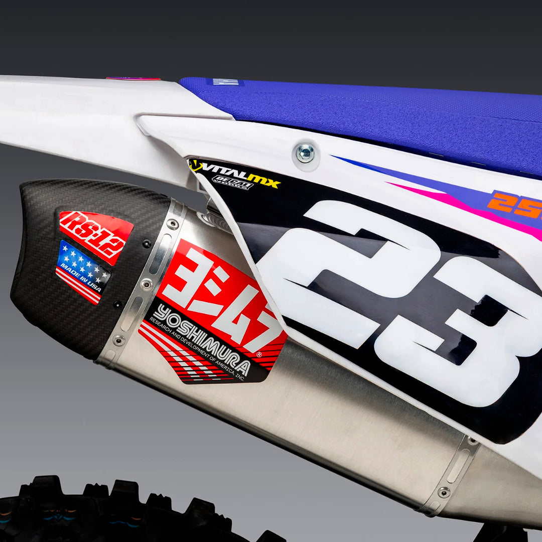 Yoshimura RS-12 Full Exhaust System Yamaha YZ250F 2024 (S.Steel/Alu/Carbon Cap)