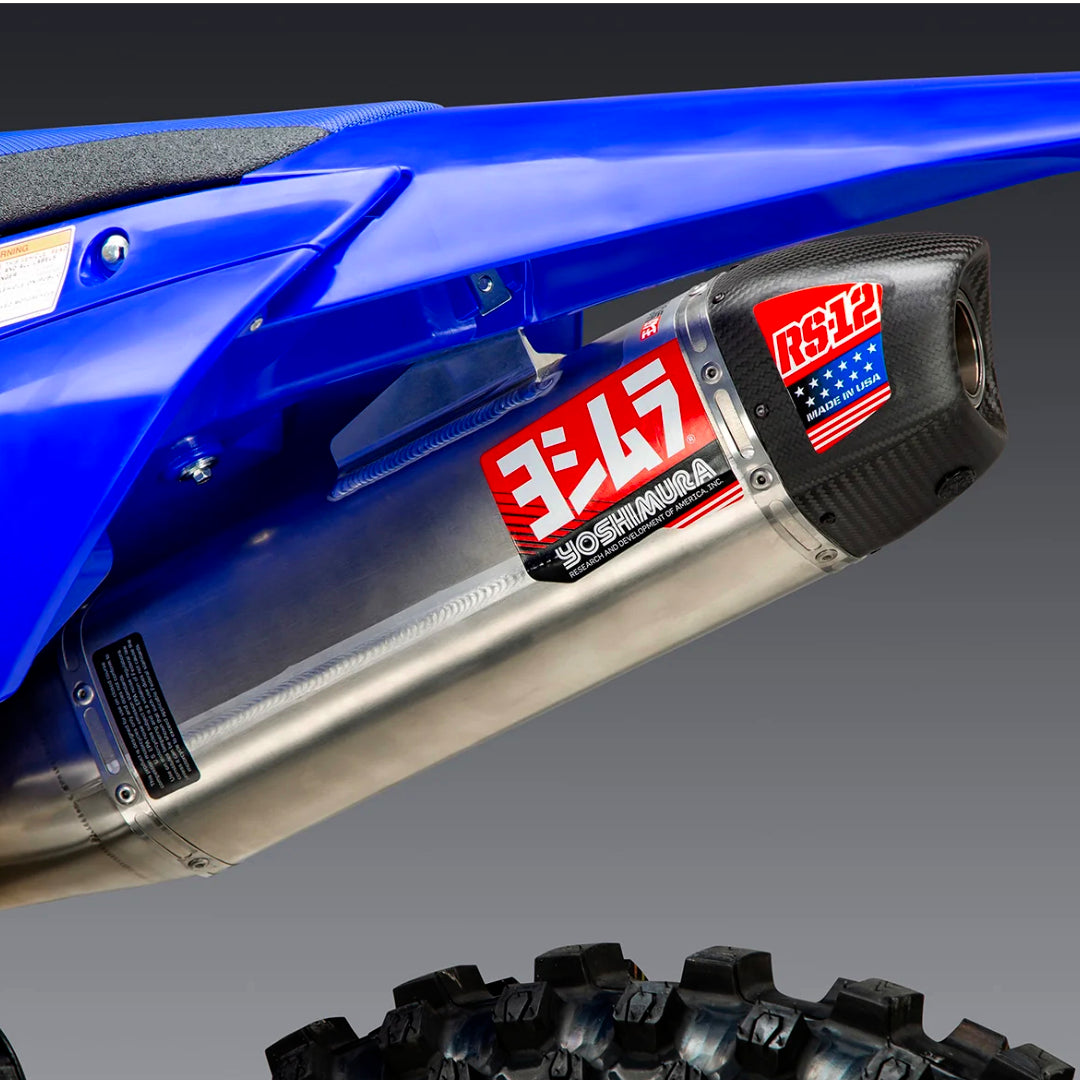 Yoshimura RS-12 Full Exhaust System Yamaha YZ450F 2023-2024 (S.Steel/Alu/Carbon Cap)