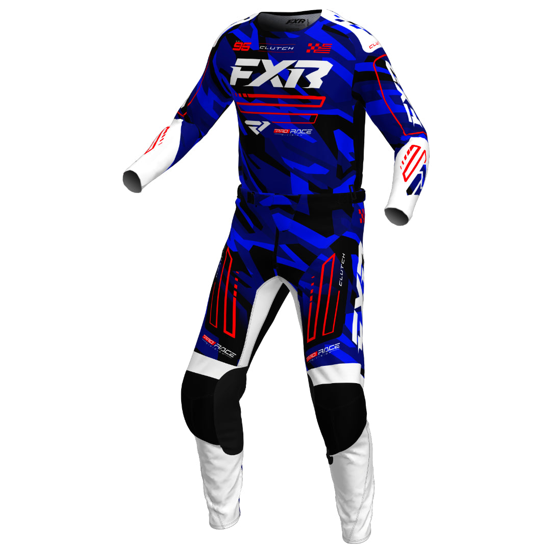 FXR Clutch 2025 MX Kit Combo Blue Camo/Red