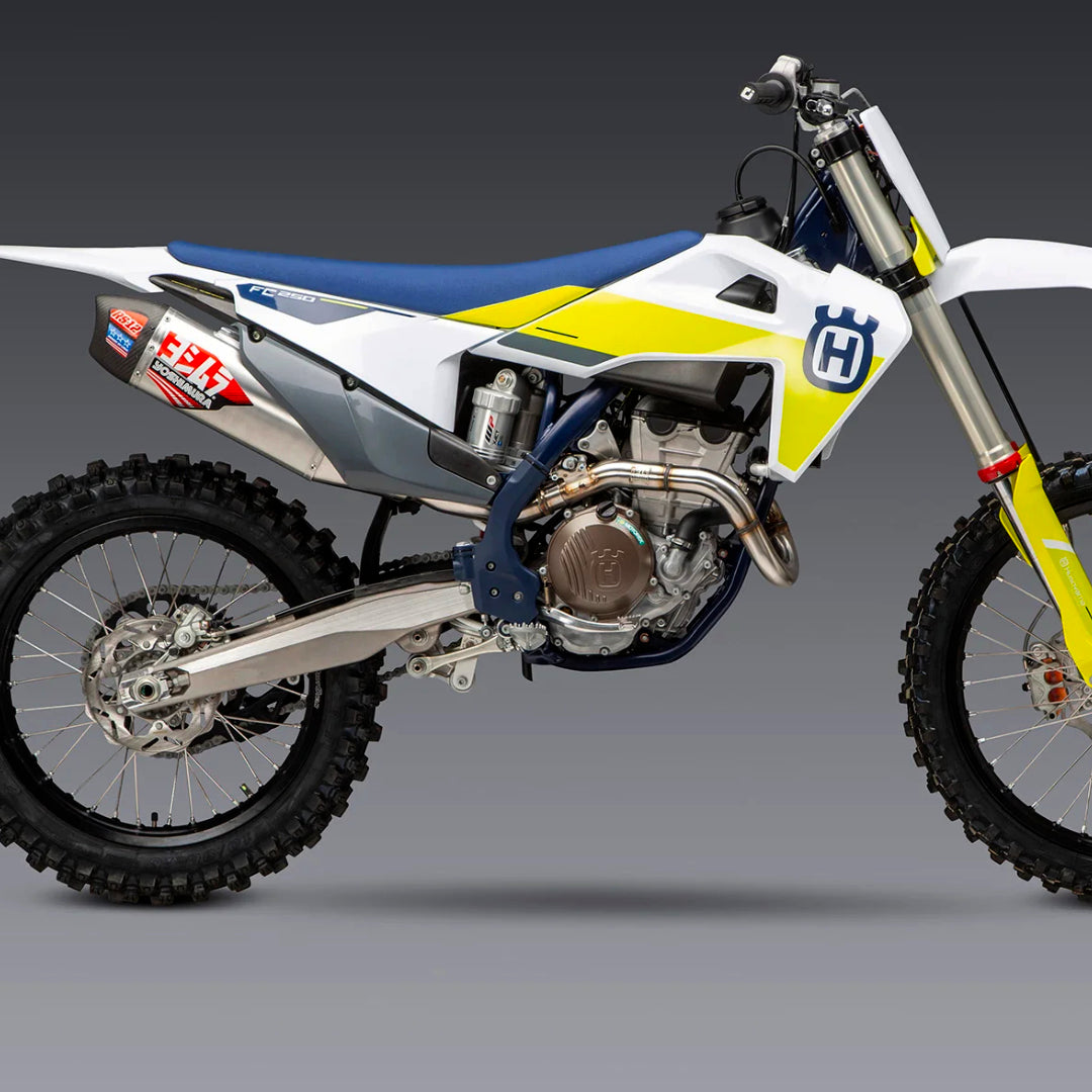 Yoshimura RS-12 Full Exhaust System KTM SXF250/350 19-22 Husky FC250/350 19-22 GasGas MC250F 2021 (S.Steel/Alu/Carbon Cap)