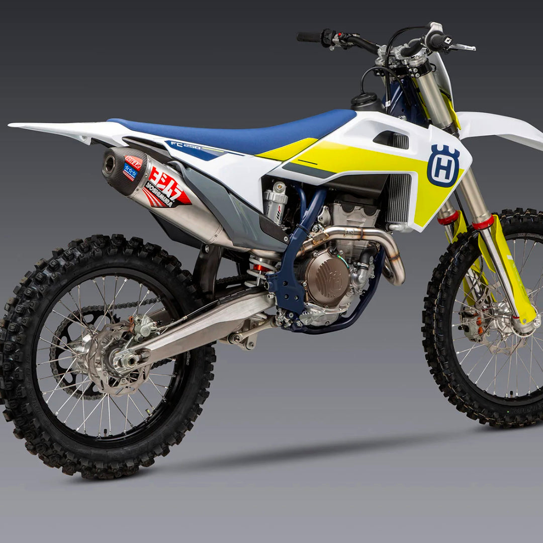 Yoshimura RS-12 Full Exhaust System KTM SXF250/350 19-22 Husky FC250/350 19-22 GasGas MC250F 2021 (S.Steel/Alu/Carbon Cap)