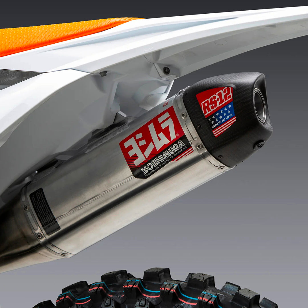 Yoshimura RS-12 Full Exhaust System KTM/Husqvarna SX-F/FC250 2023 (S.Steel/S.Steel/Carbon Cap)