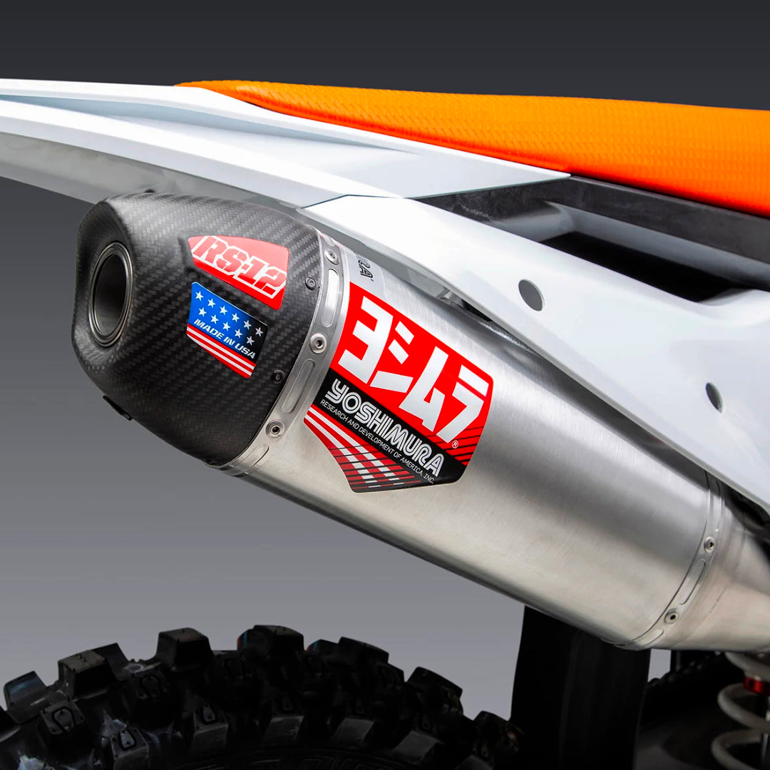 Yoshimura RS-12 Full Exhaust System KTM/Husqvarna SX-F/FC250 2023 (S.Steel/S.Steel/Carbon Cap)