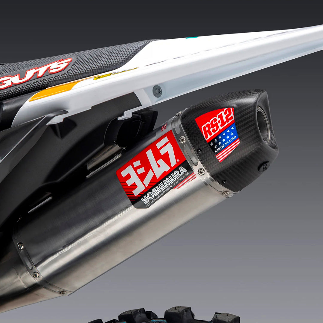 Yoshimura RS-12 Full Exhaust System KTM/Husqvarna SX-F/FC250 2023 (S.Steel/S.Steel/Carbon Cap)
