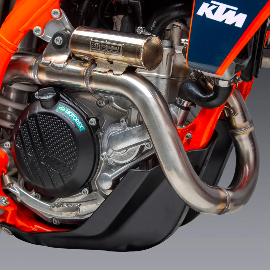Yoshimura RS-12 Full Exhaust System KTM SXF 450 23-24, Husqvarna FC450 23-24 (S.Steel/S.Steel/Carbon Cap)