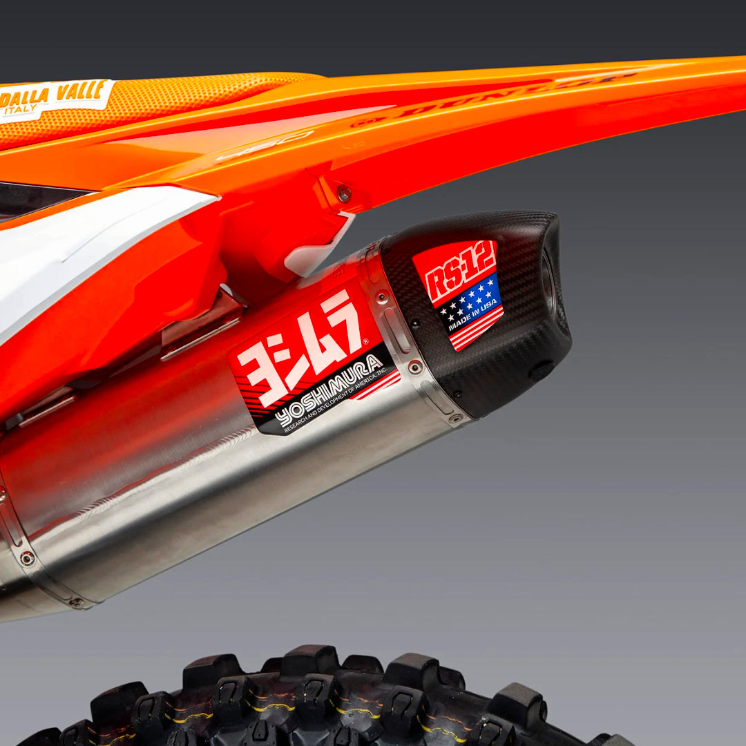 Yoshimura RS-12 Full Exhaust System KTM SXF 450 23-24, Husqvarna FC450 23-24 (S.Steel/S.Steel/Carbon Cap)