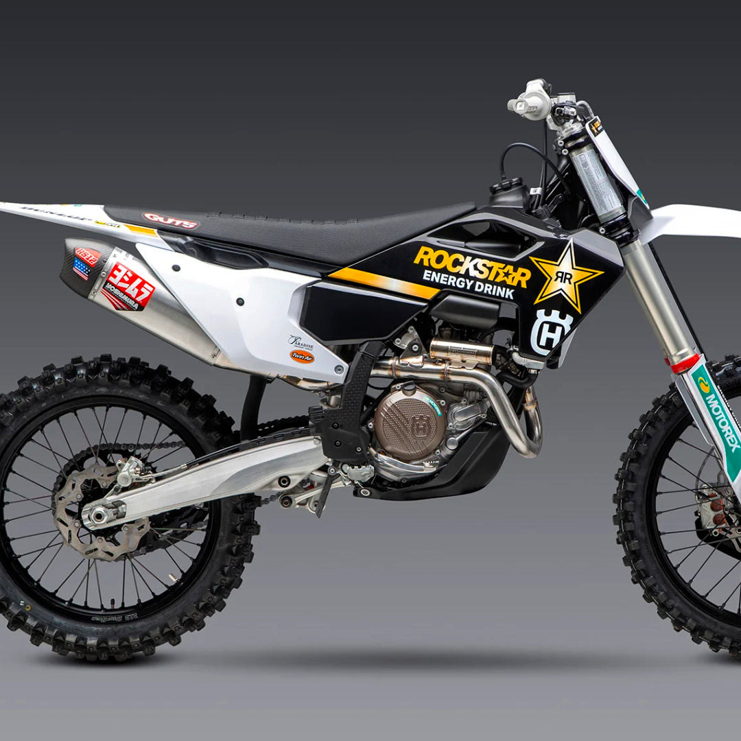 Yoshimura RS-12 Full Exhaust System KTM SXF 450 23-24, Husqvarna FC450 23-24 (S.Steel/S.Steel/Carbon Cap)