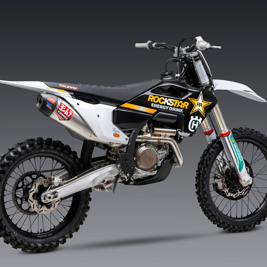 Yoshimura RS-12 Full Exhaust System KTM SXF 450 23-24, Husqvarna FC450 23-24 (S.Steel/S.Steel/Carbon Cap)