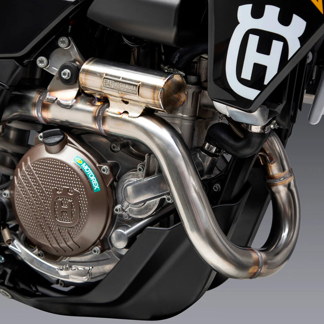 Yoshimura RS-12 Full Exhaust System KTM SXF 450 23-24, Husqvarna FC450 23-24 (S.Steel/S.Steel/Carbon Cap)