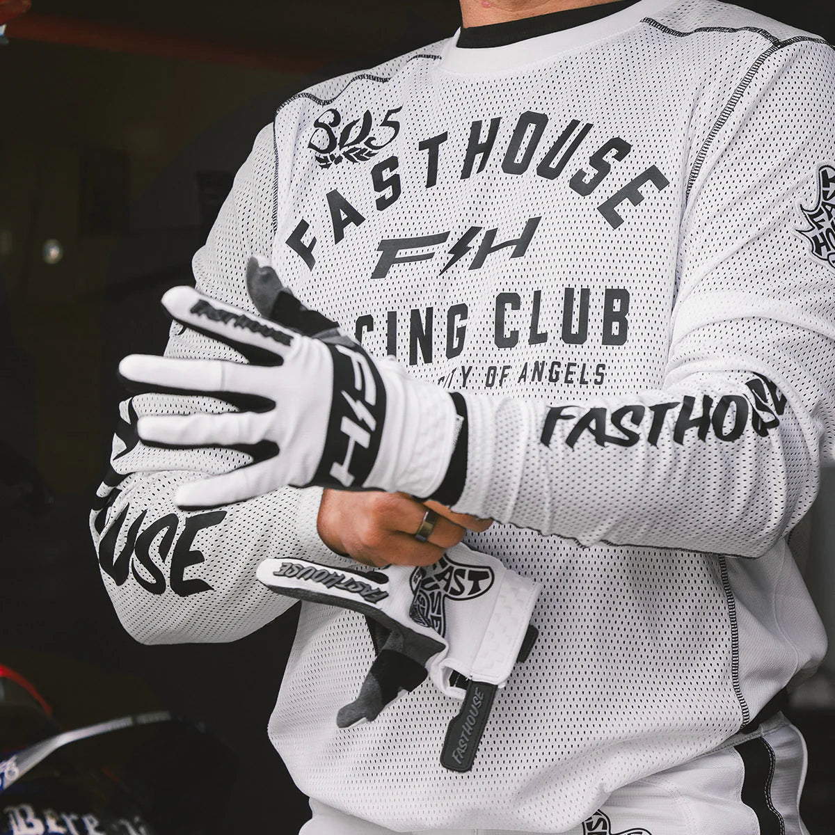 Fasthouse Grindhouse Air-Cooled Club LS MX Jersey White/Cloud