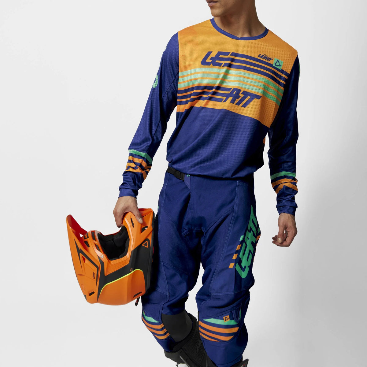 Leatt Moto 3.5 MX Kit Combo 2027 Stripes Orange