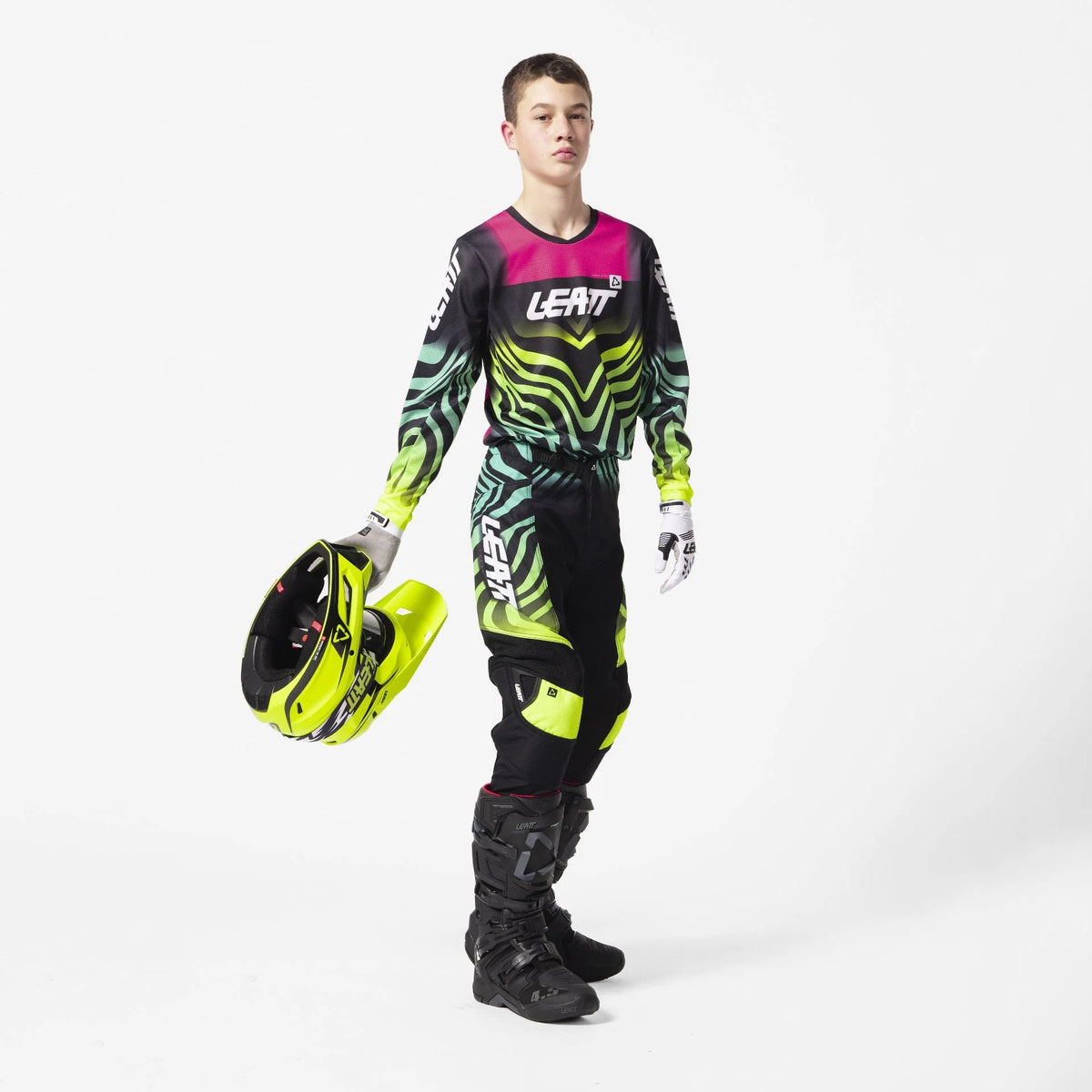 Leatt YOUTH Moto 3.5 MX Kit Combo 2027 Tiger Pink