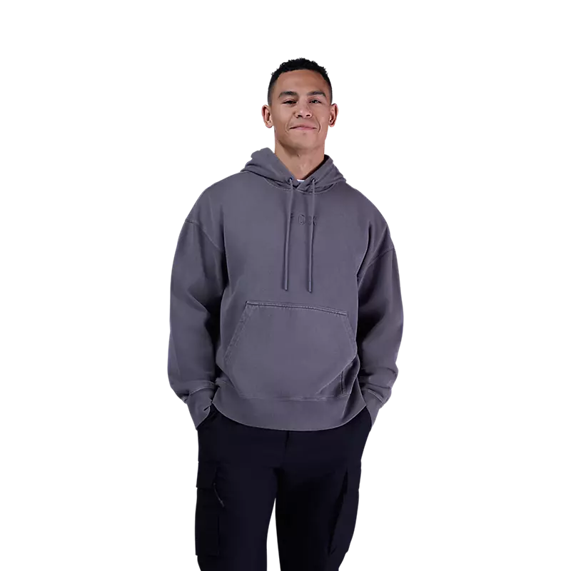 Fox Wordmark Oversized Pullover Hoodie Pewter Grey