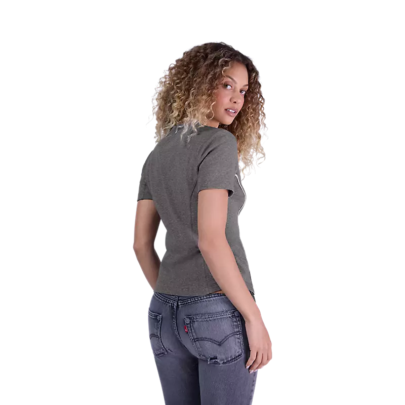 Fox Womens Moto-X Fitted Tee Heather Graphite