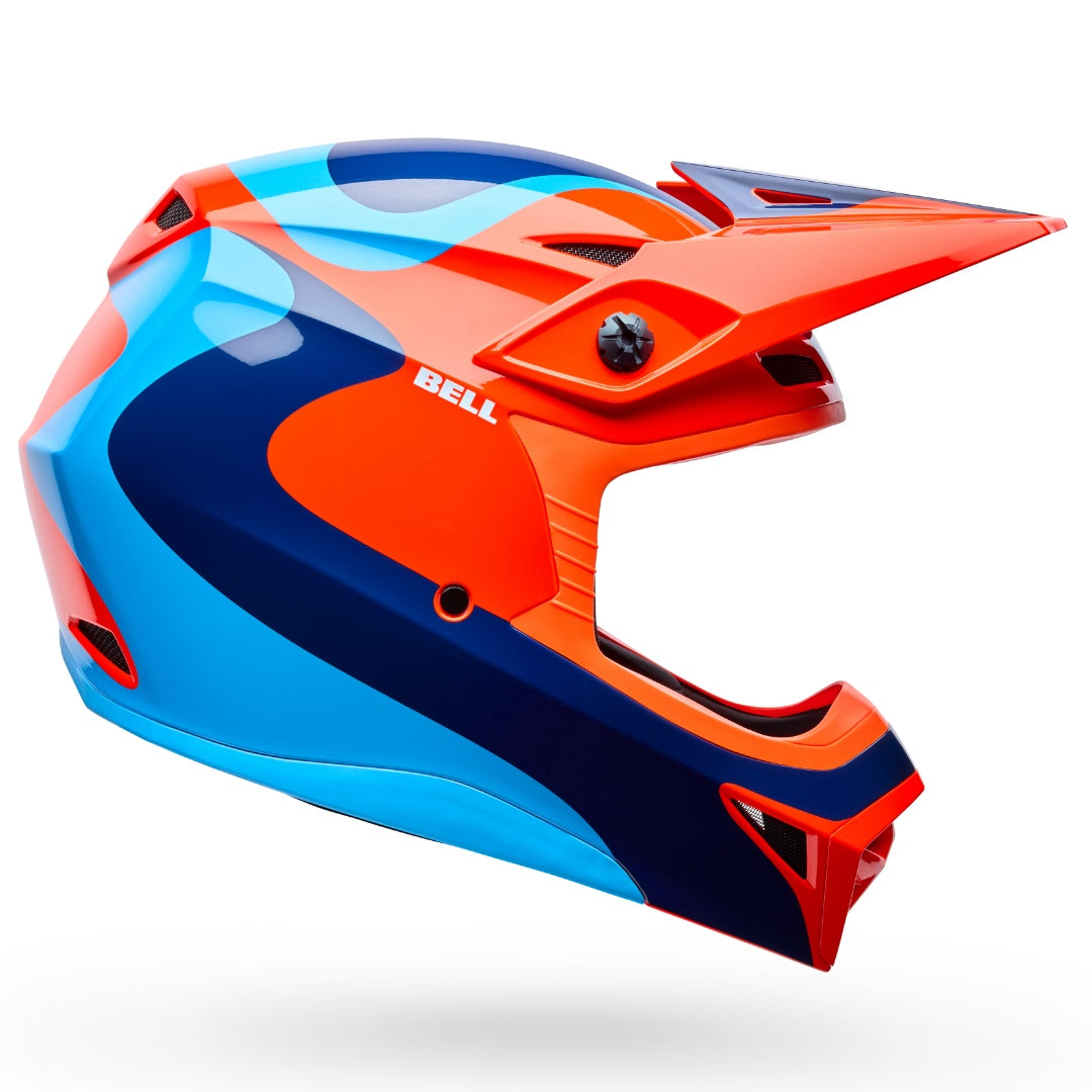 Bell MX-10 MIPS Wave ECE 22.06 MX Helmet Orange/Blue