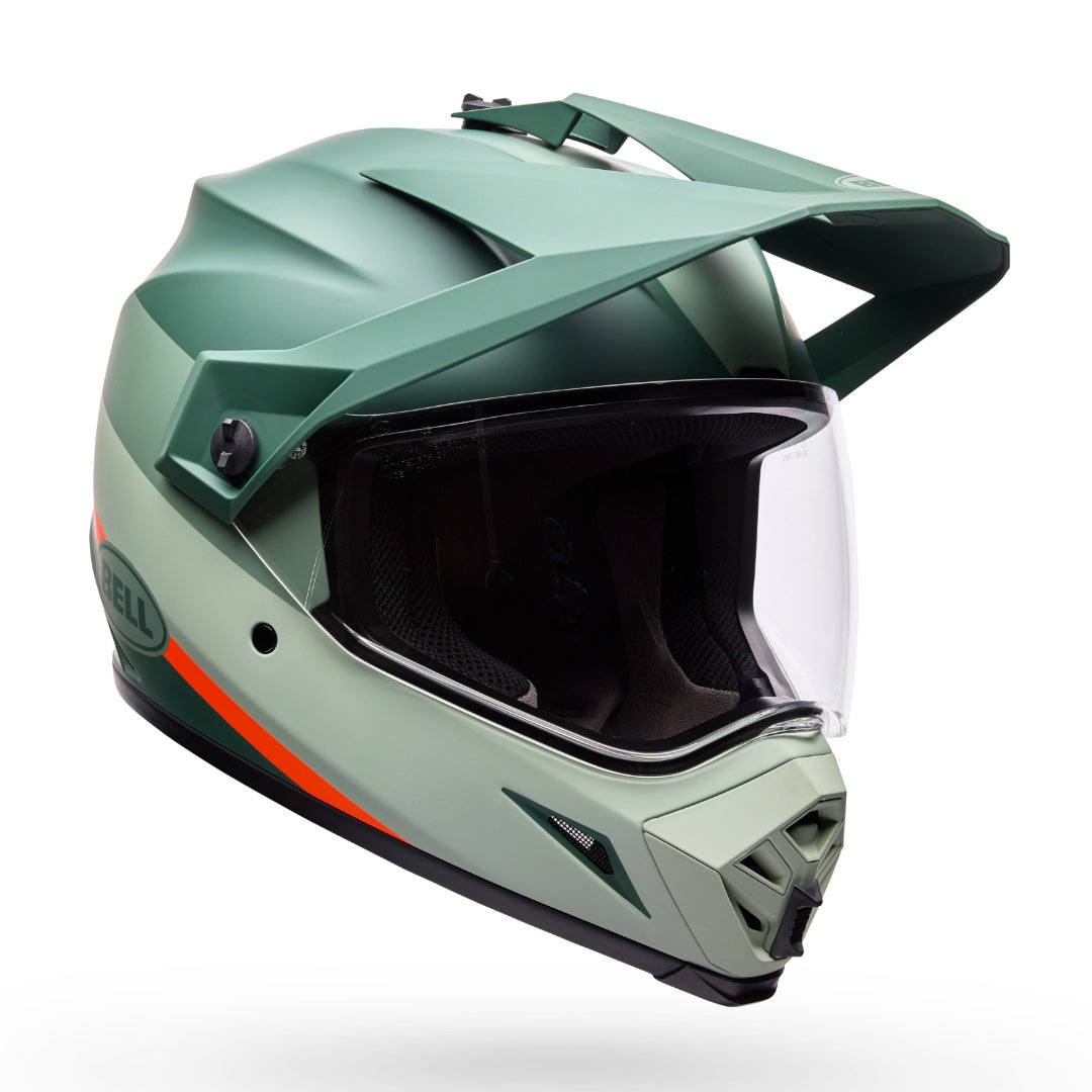 Bell MX-9 Adventure MIPS Trial ECE 22.06 Helmet Green/Orange - Clear Visor